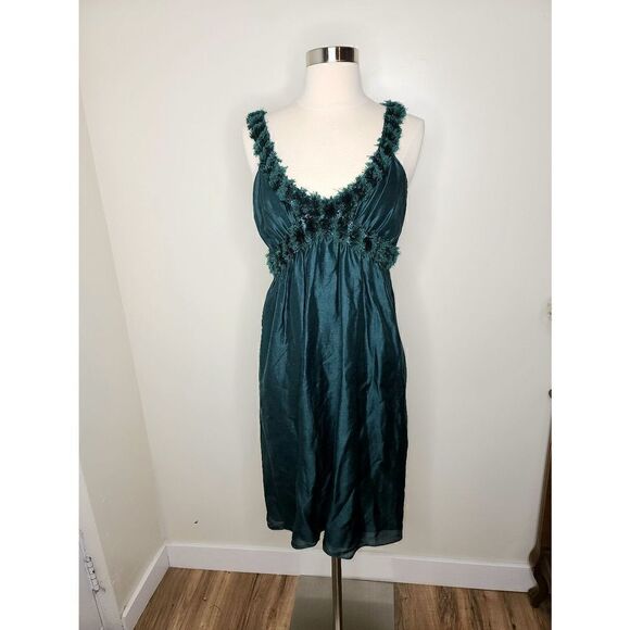 Max Studio | NWT Emerald Dress with Pom Pom Detail - Picture 1 of 6